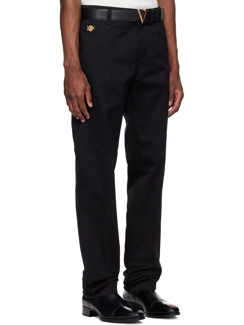 Black Cotton-Gabardine Chino Trousers 2