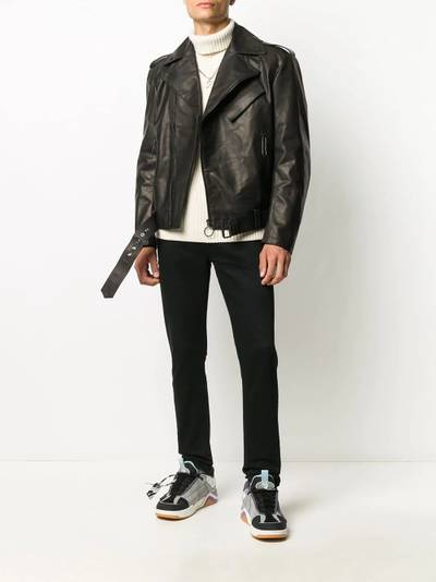 Off-White printed biker jacket outlook