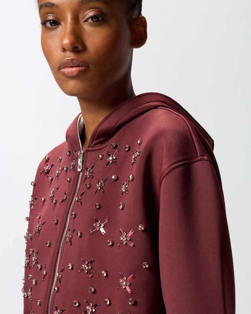NEOPRENE-EFFECT SWEATSHIRT JACKET WITH JEWEL EMBROIDERY 6