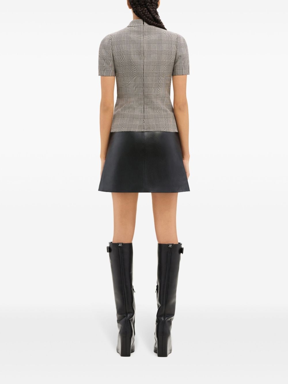 zip-detail leather miniskirt - 4
