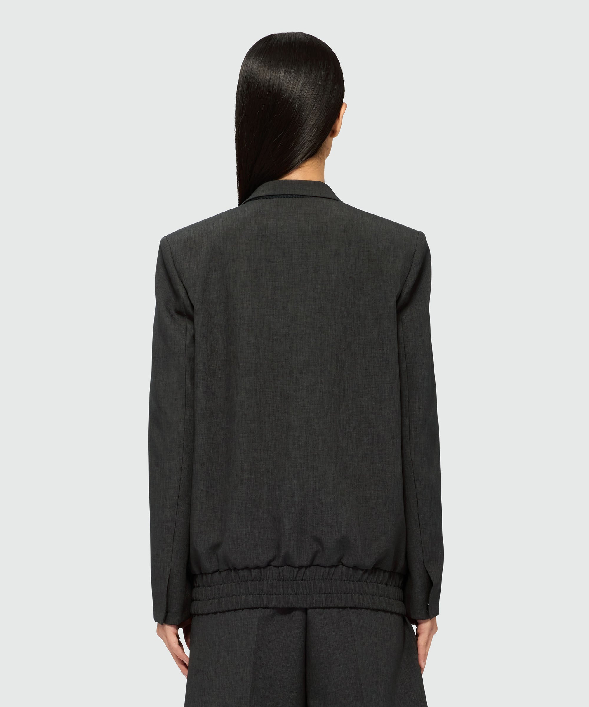 Anthracite jacket with twill lapels - 3