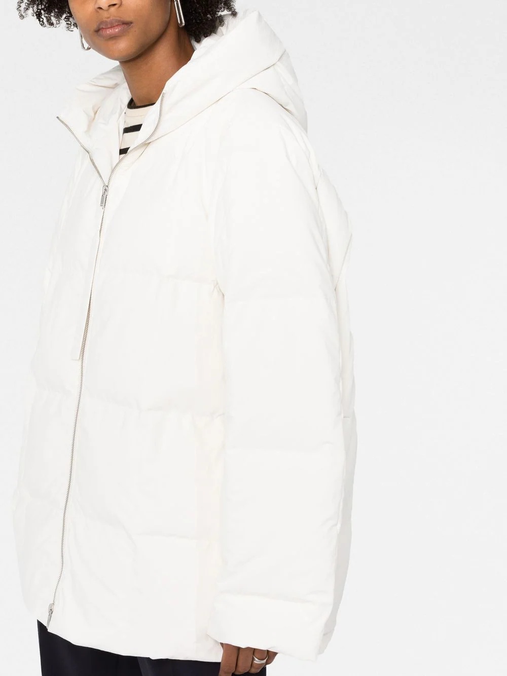 padded zip-up hooded jacket - 3