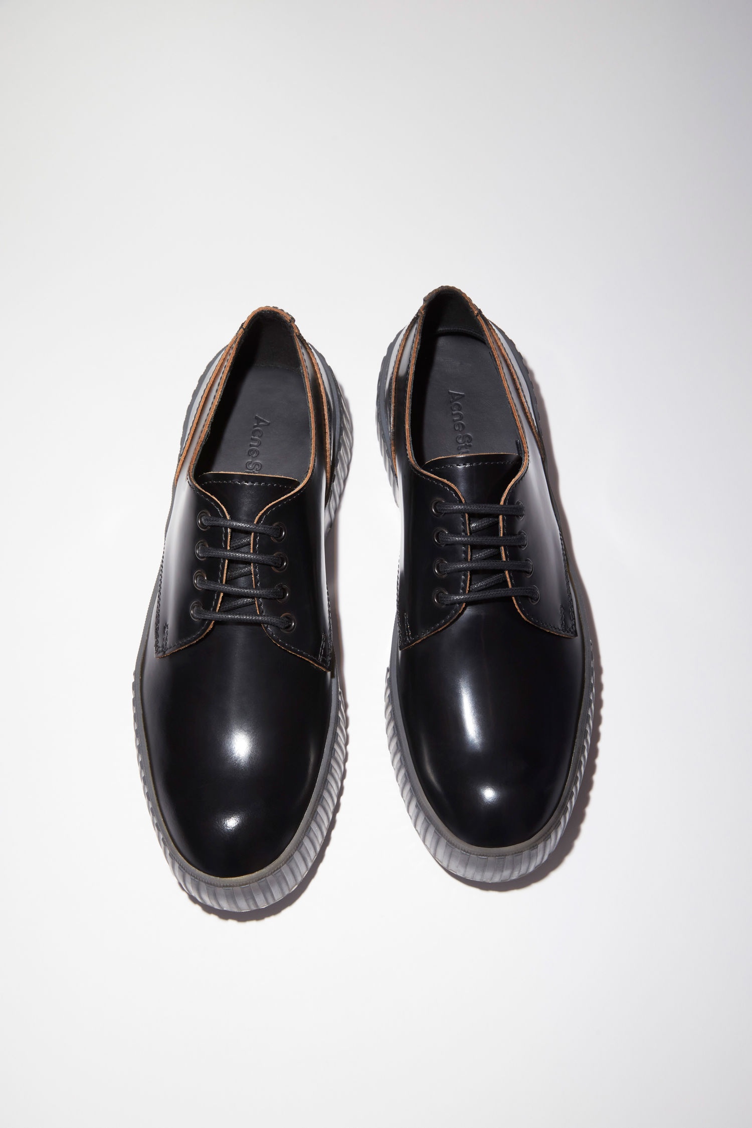 Leather derby shoes - Black/grey - 2