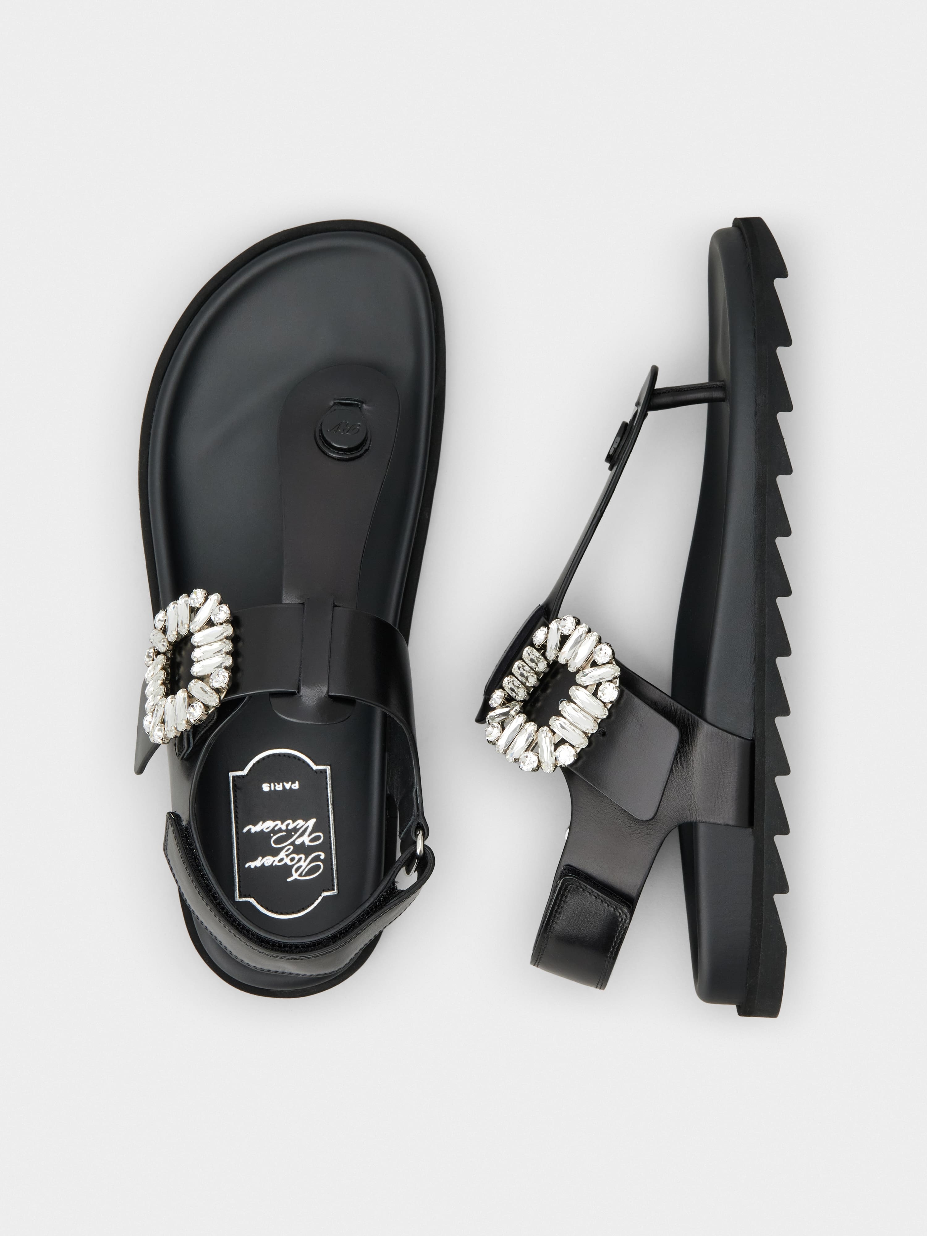 Roger Vivier Slidy Viv' Thong Sandals in leather