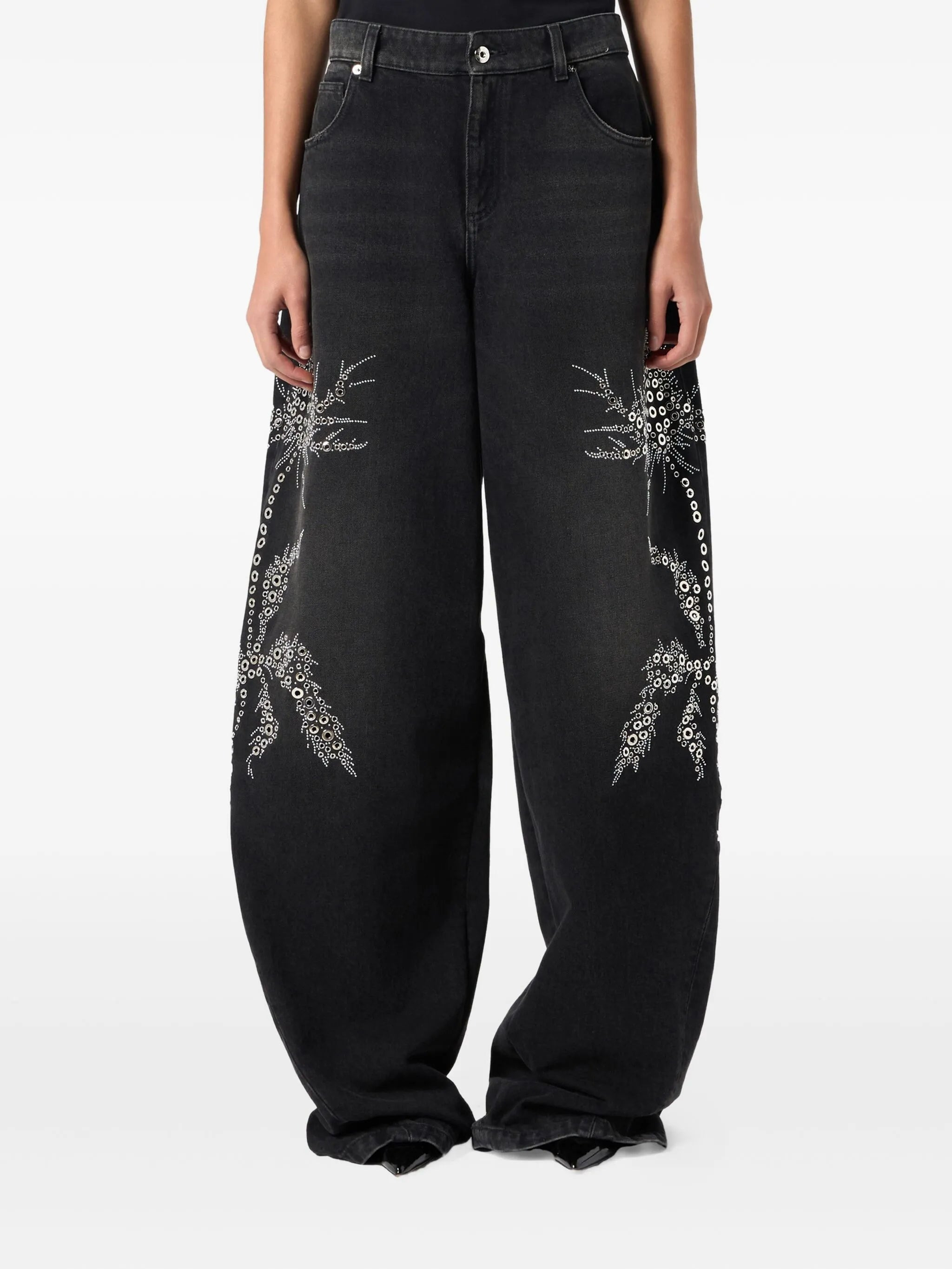 Blumarine Embellished Wide-leg Trousers - 3