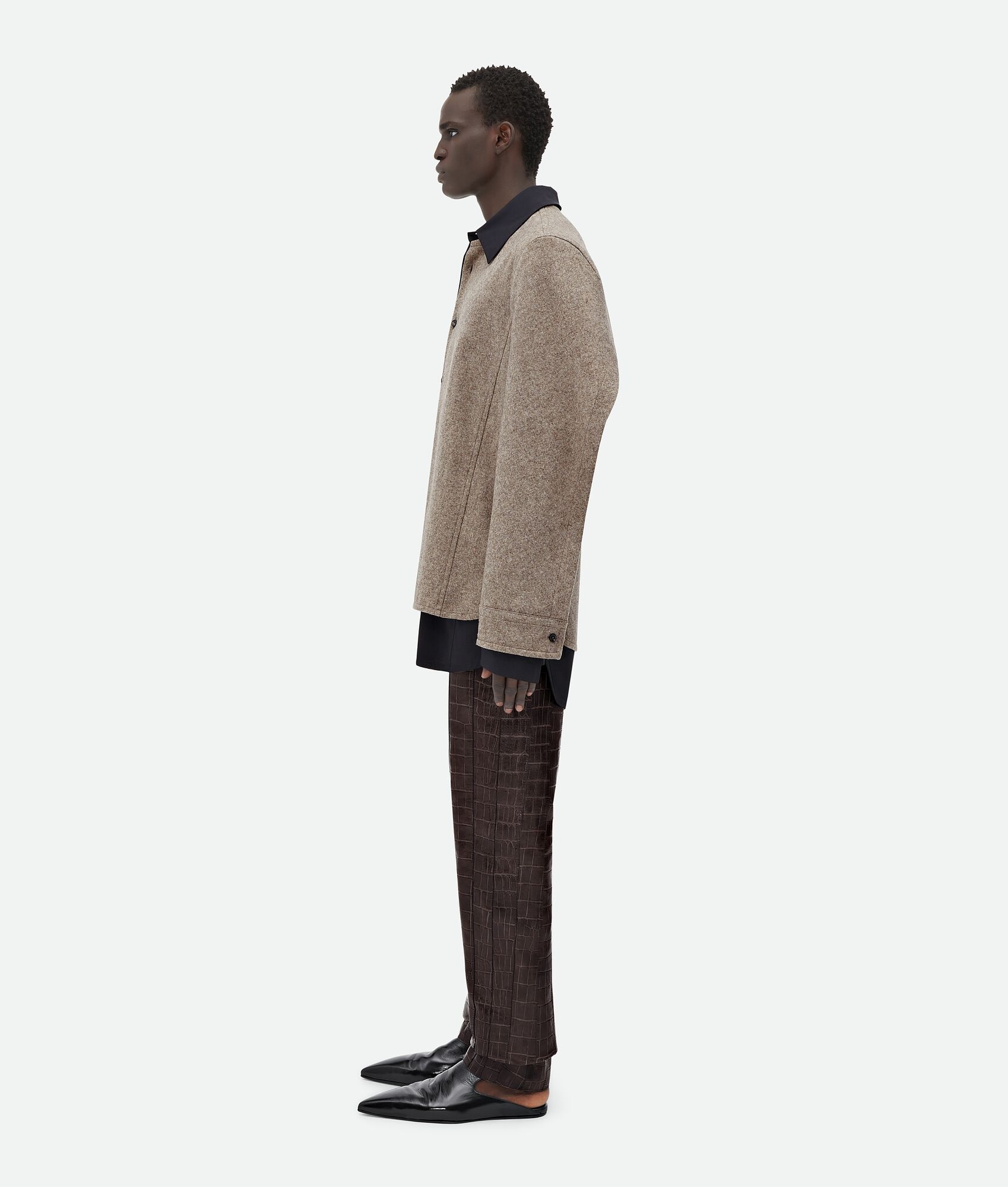 Wool Flannel And Viscose Double Shirt - 2