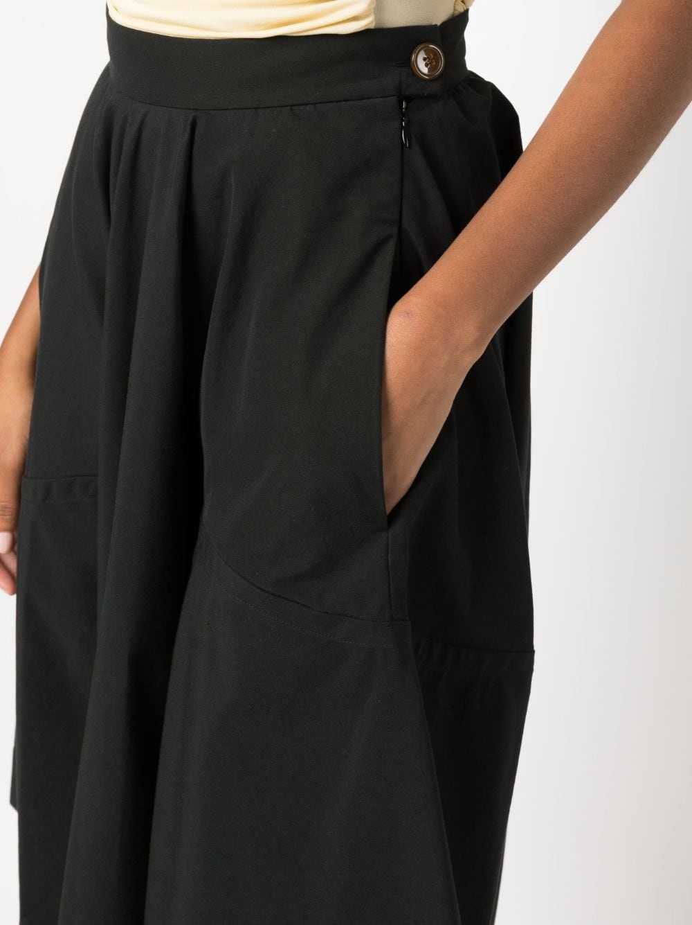 flared asymmetric-hem midi skirt - 5