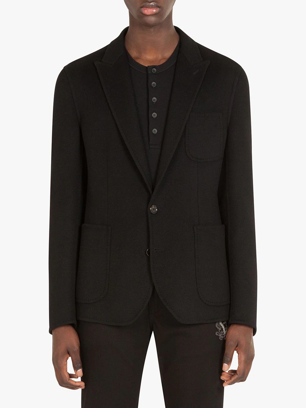 peak-lapel blazer jacket - 3