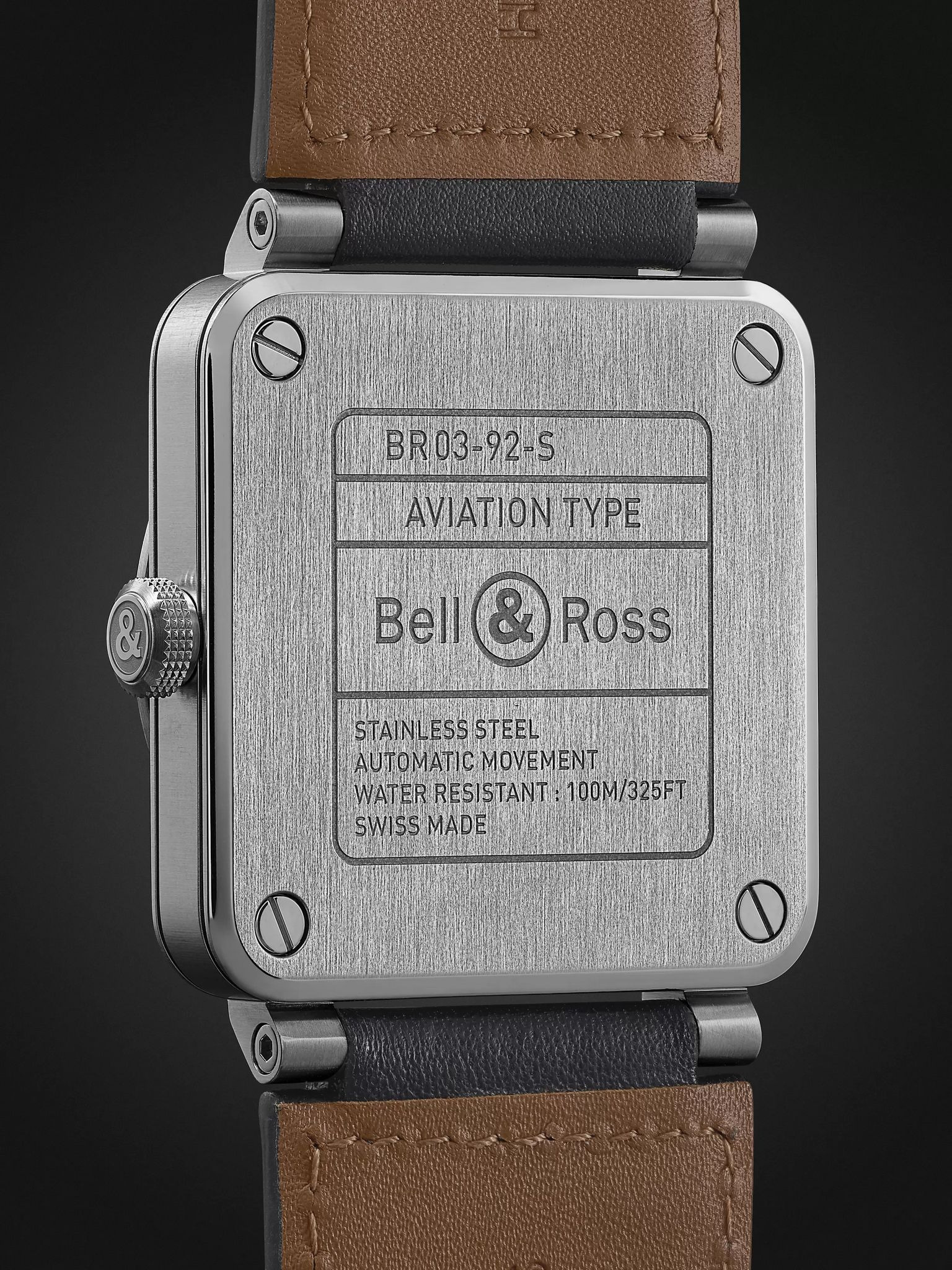 BR 03-92 Blue Steel Automatic 42mm Steel and Leather Watch, Ref. No. BR0392-BLU-ST/SCA Blue - 5