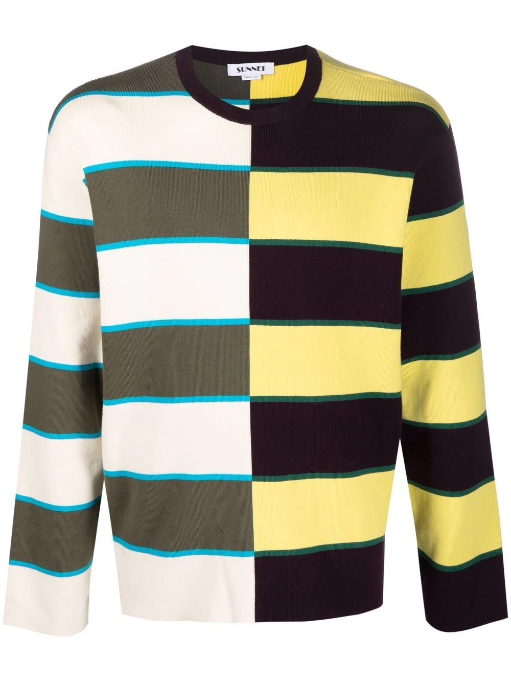 striped knit cotton sweater - 1