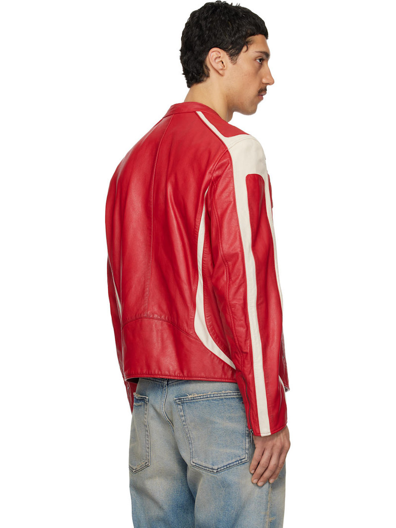 Red & Off-White L-Adam Leather Jacket 3