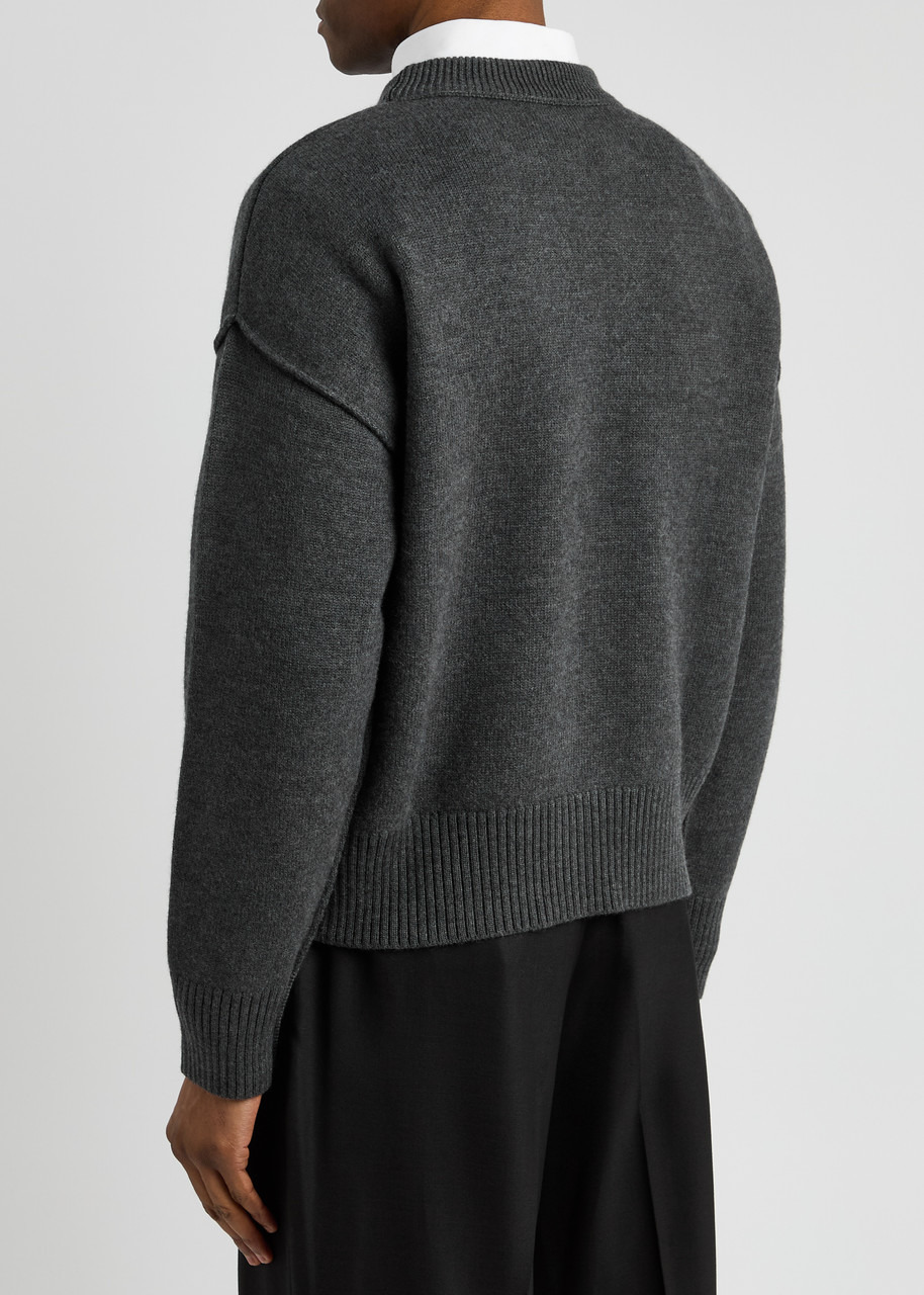 Ami Paris Logo-intarsia Wool Jumper - 3