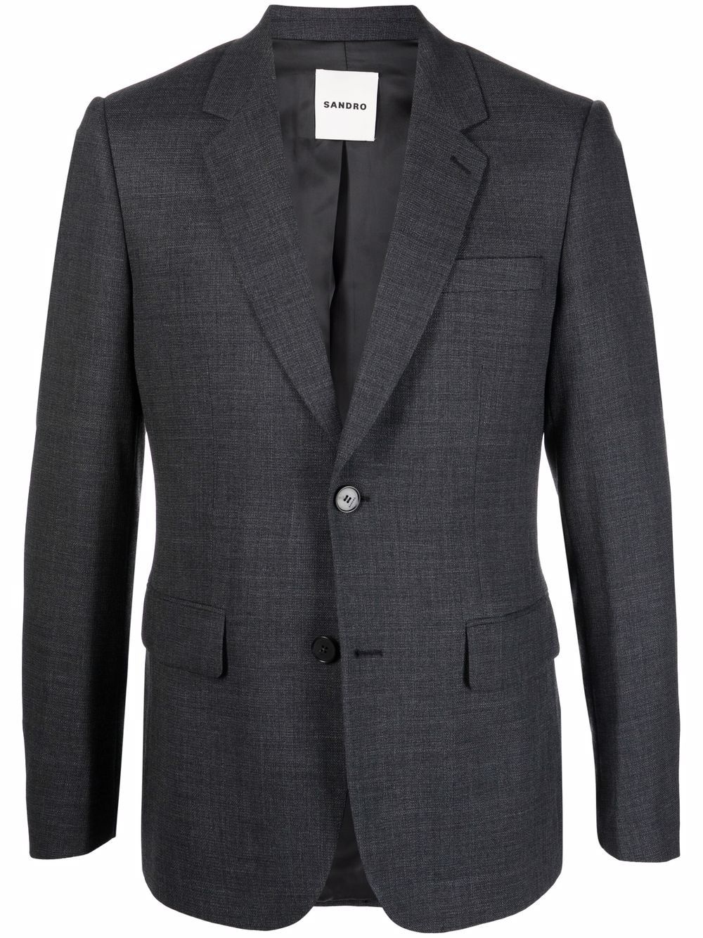 single-breasted wool suit jacket - 1