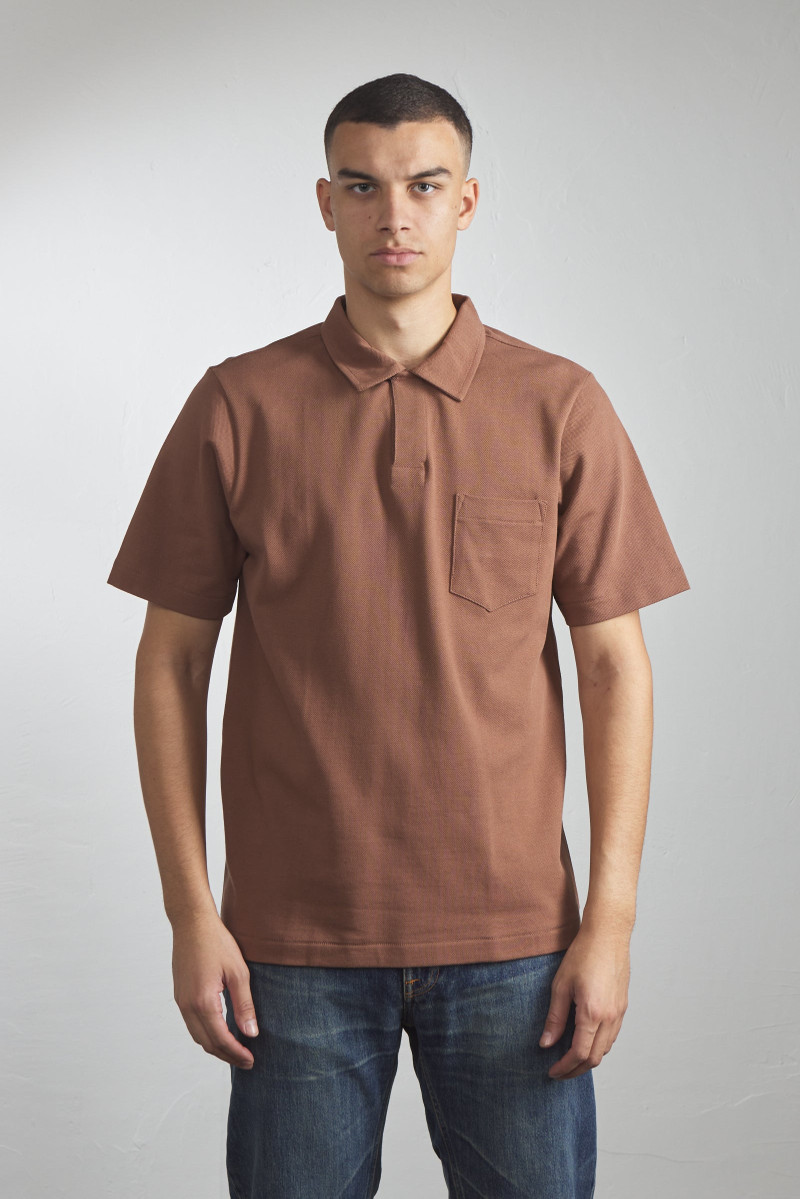 Merz b. Schwanen MERZ B. SCHWANEN 2PKPL POCKET POLO SHIRT NUT outlook