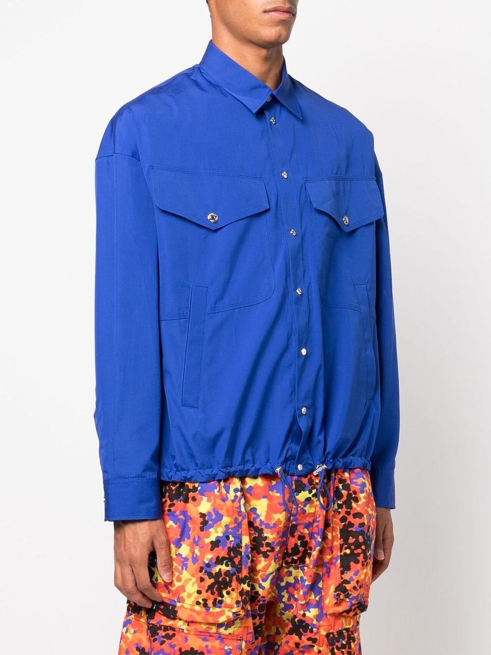 logo-print button-up shirt - 3