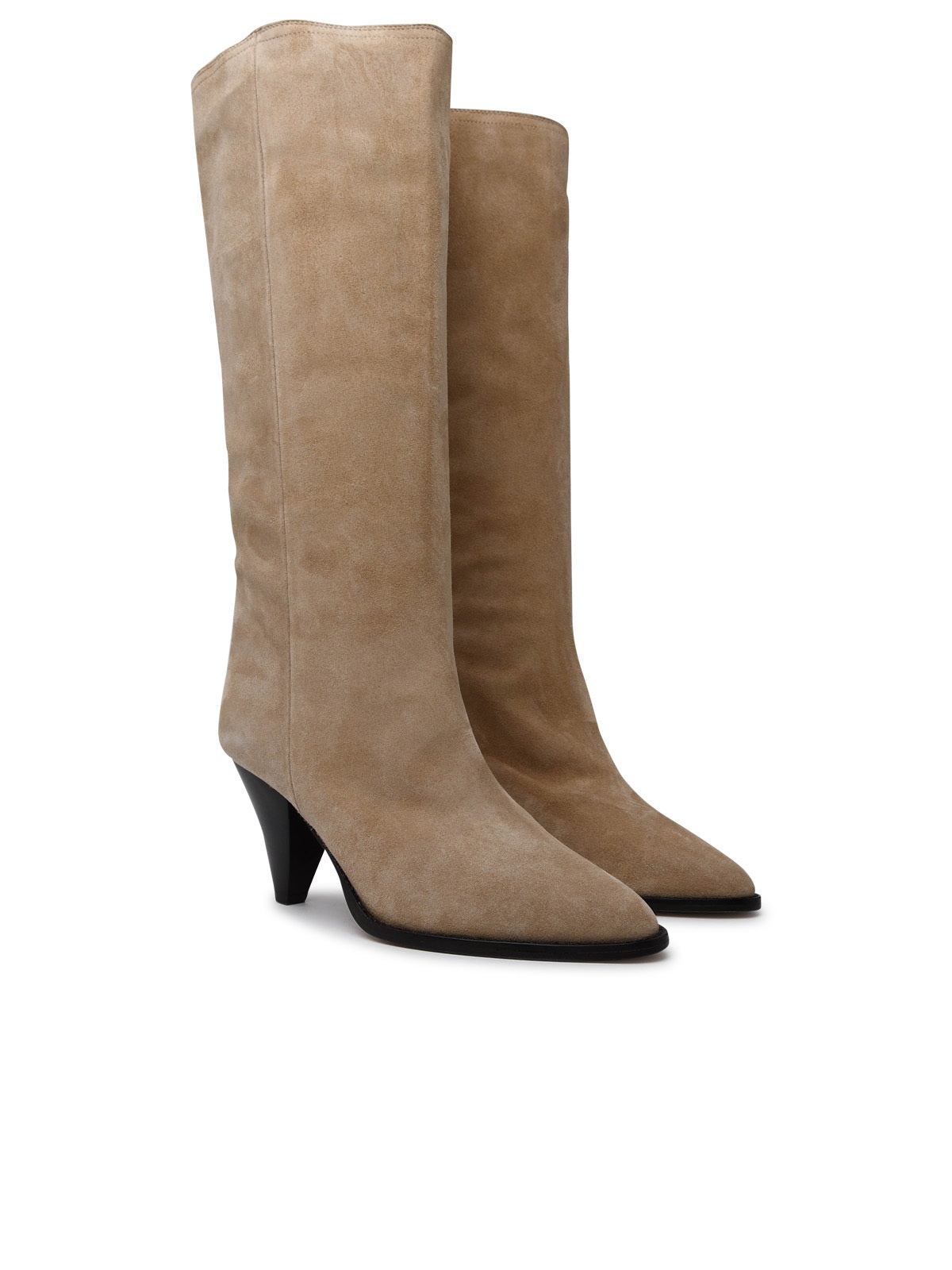 80mm heeled suede boots - 3