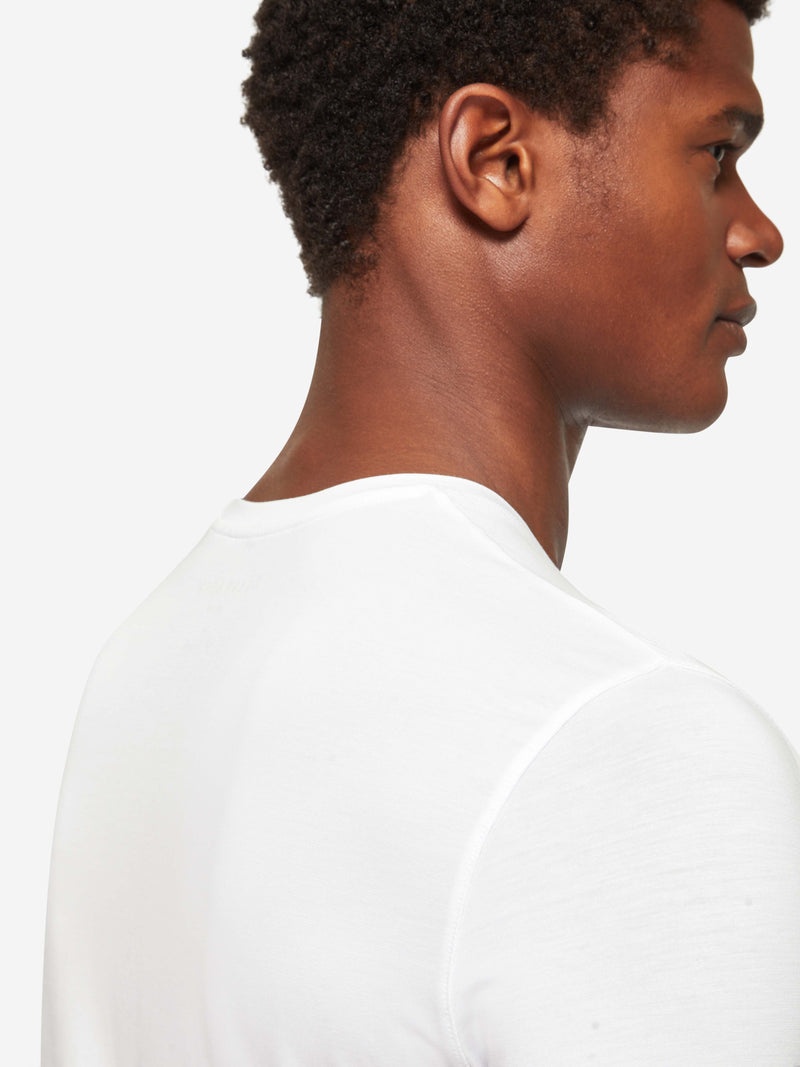 Men's Long Sleeve T-Shirt Basel Micro Modal Stretch White - 7
