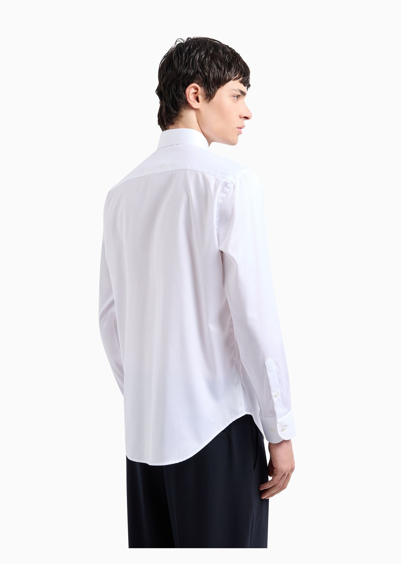 Modern-fit, stretch-cotton, non-iron shirt with a stiff collar - 3