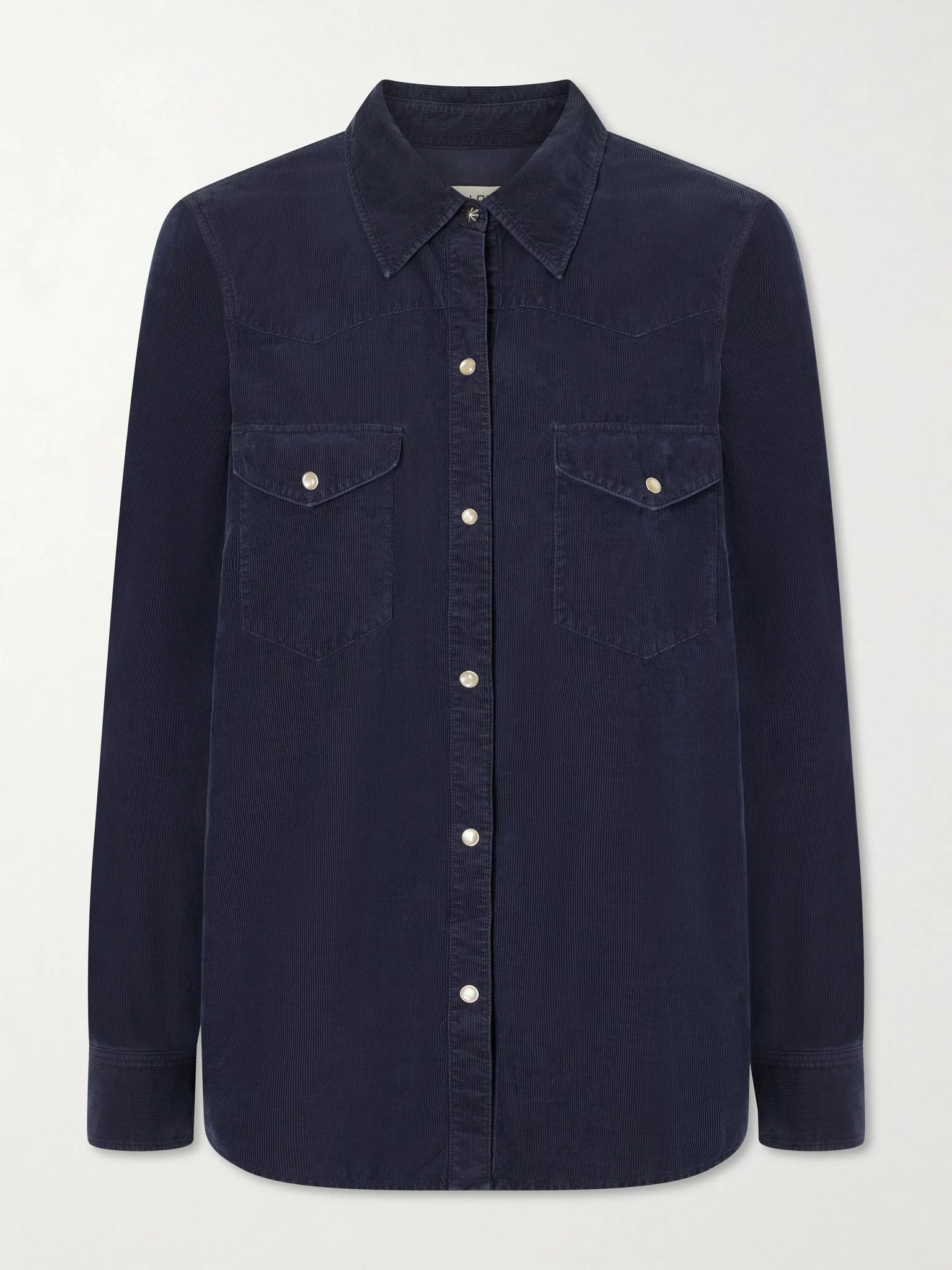 Travis cotton-corduroy shirt Navy - 1