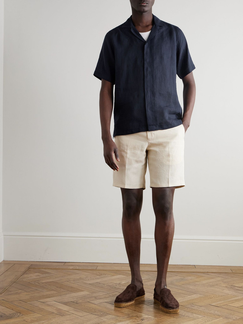 ORLEBAR BROWN Maitan Camp-Collar Linen Shirt Navy outlook
