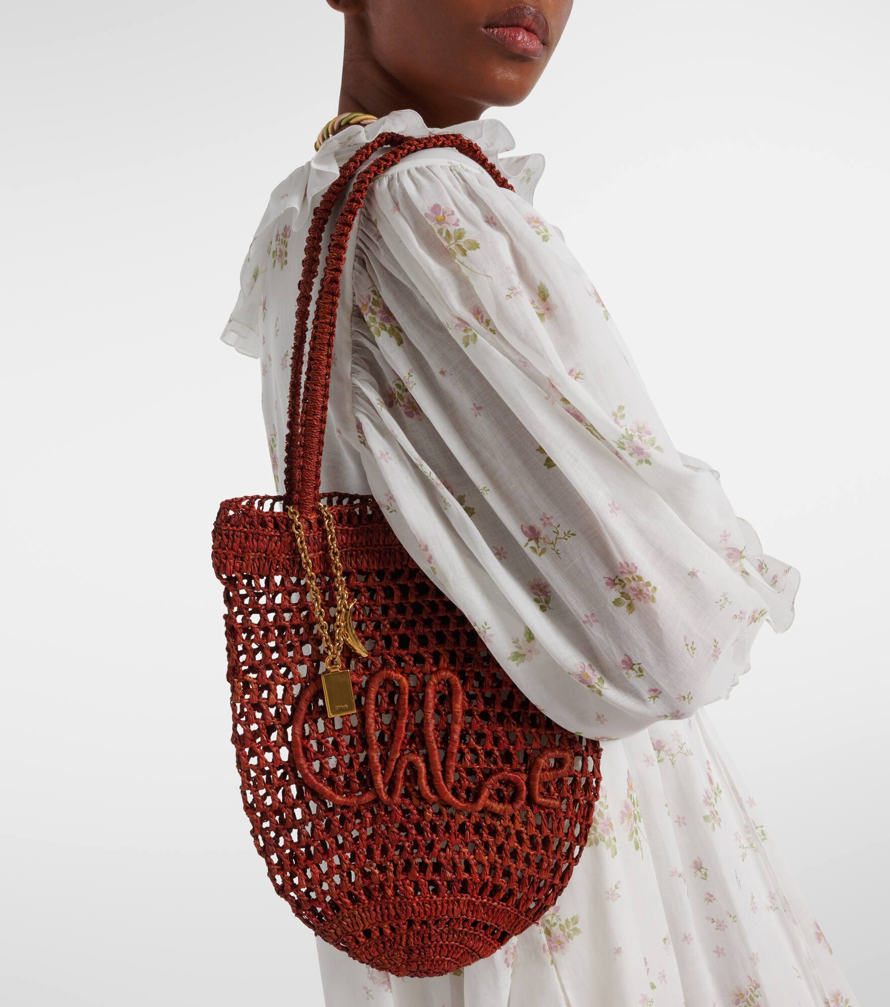 Summer Banana Small raffia tote bag - 2