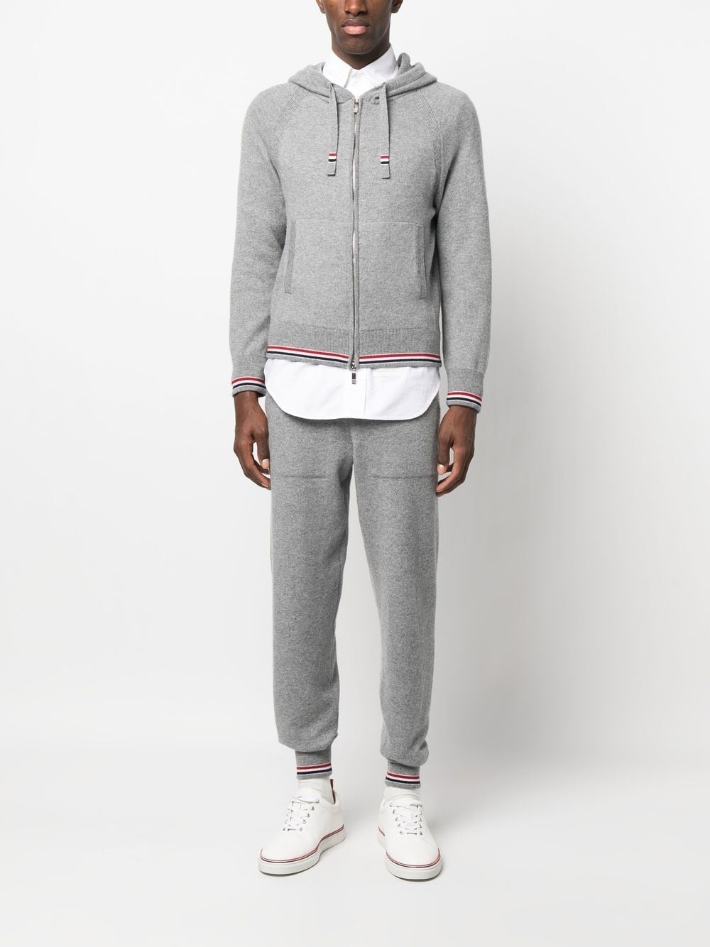 cashmere knitted zip-up hoodie - 2