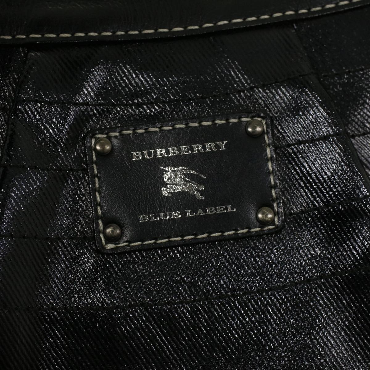 Burberry Blue Label Shoulder Bag Coated Canvas Black - 10