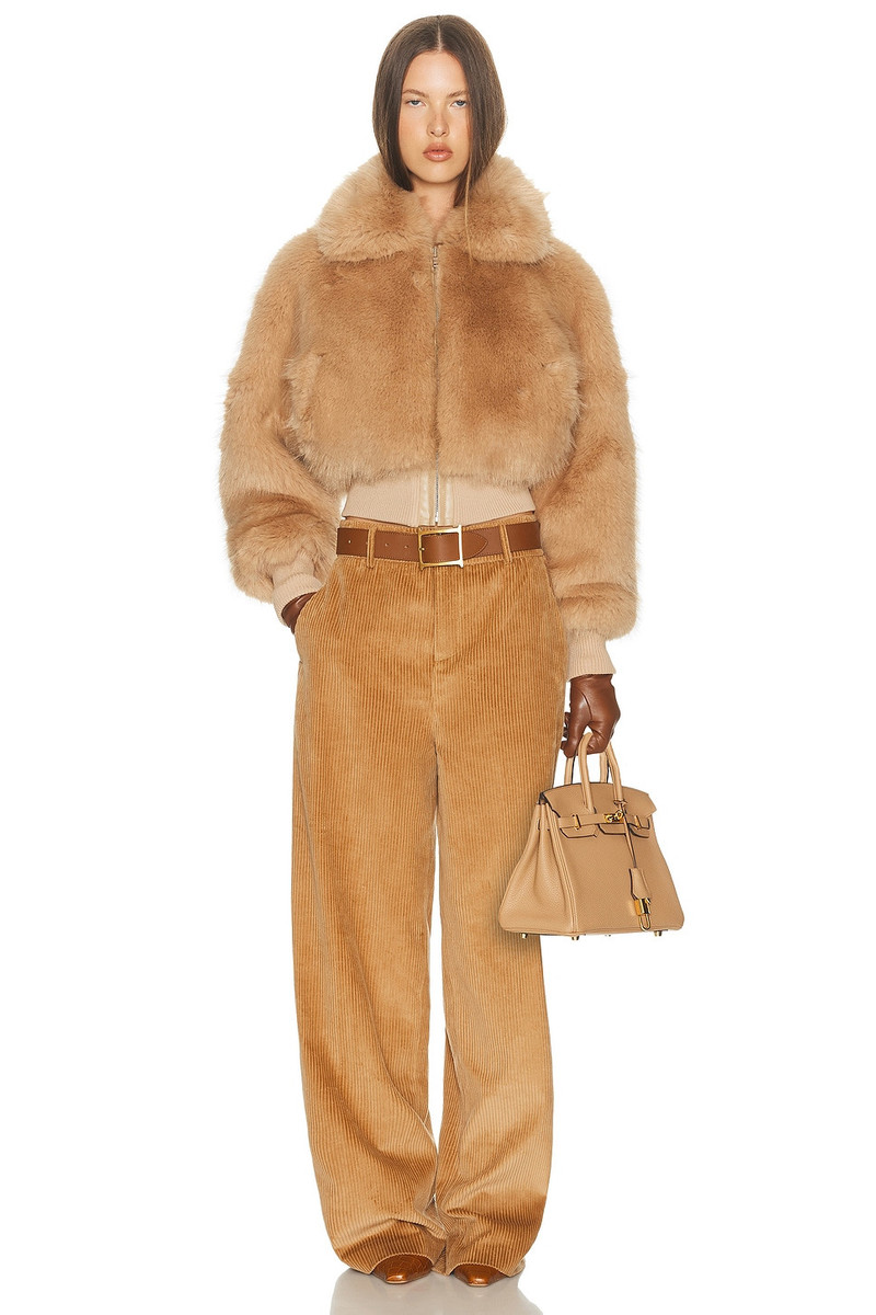 HELSA Faux Fox Bomber Jacket outlook