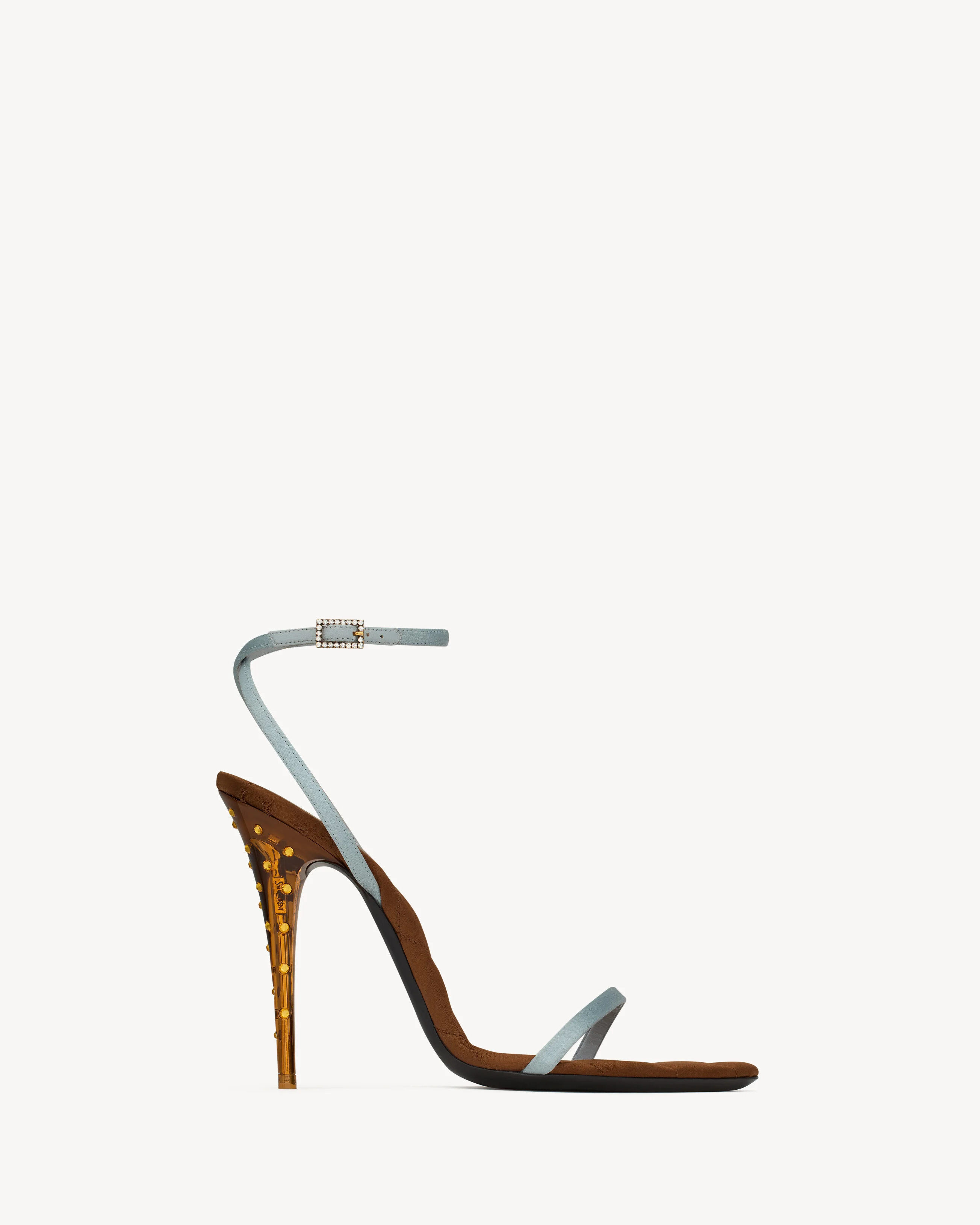 IVRESSE SANDALS IN SATIN CREPE AND CRYSTALS - 1