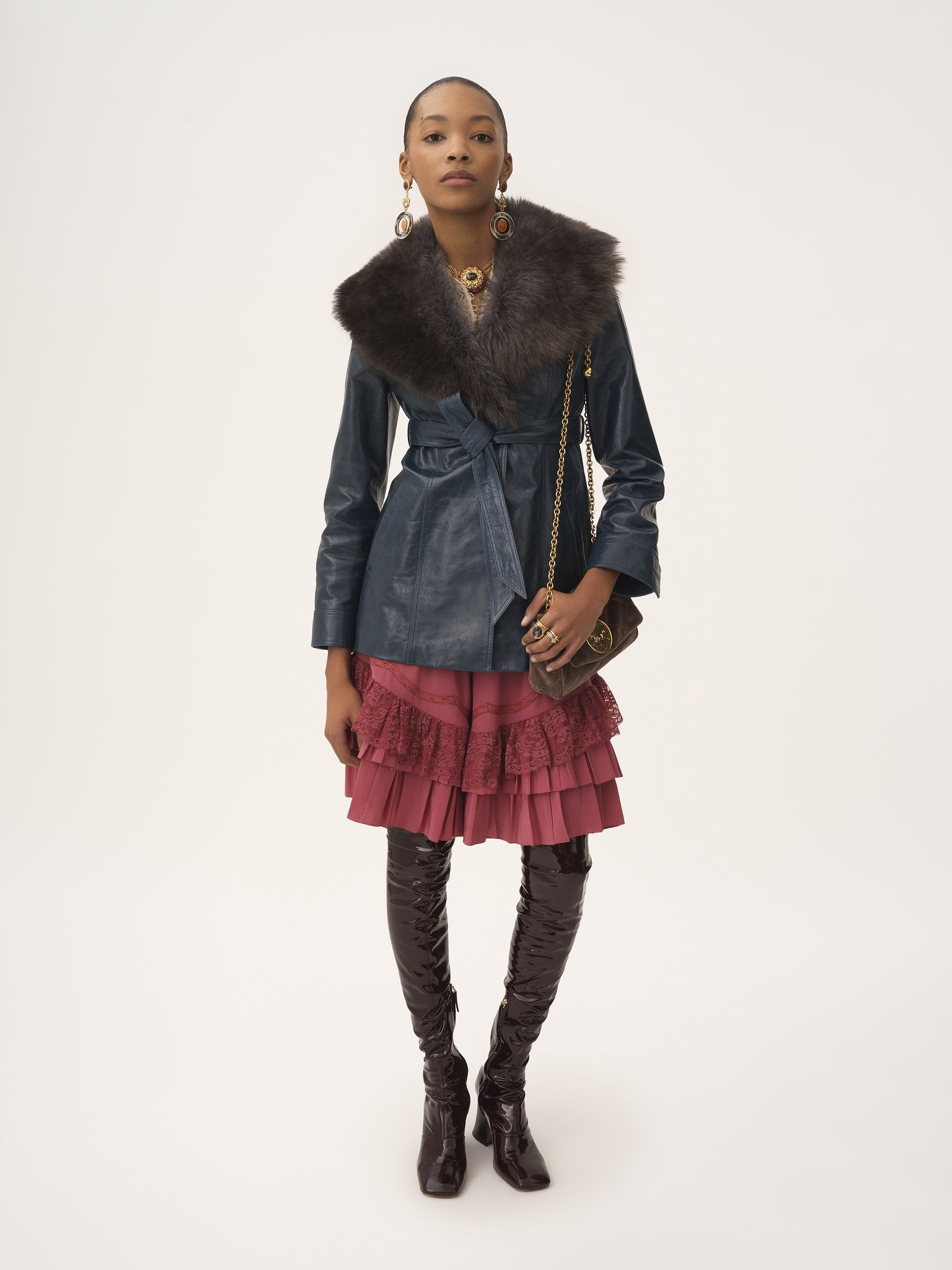 SHORT COAT IN LEATHER - 3