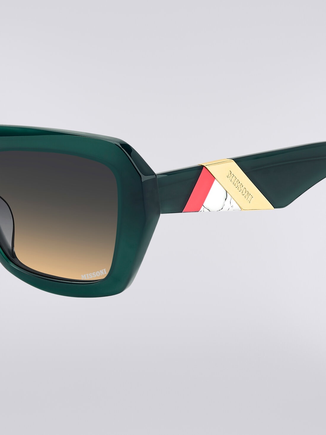 Square acetate sunglasses with a metal chain - 4