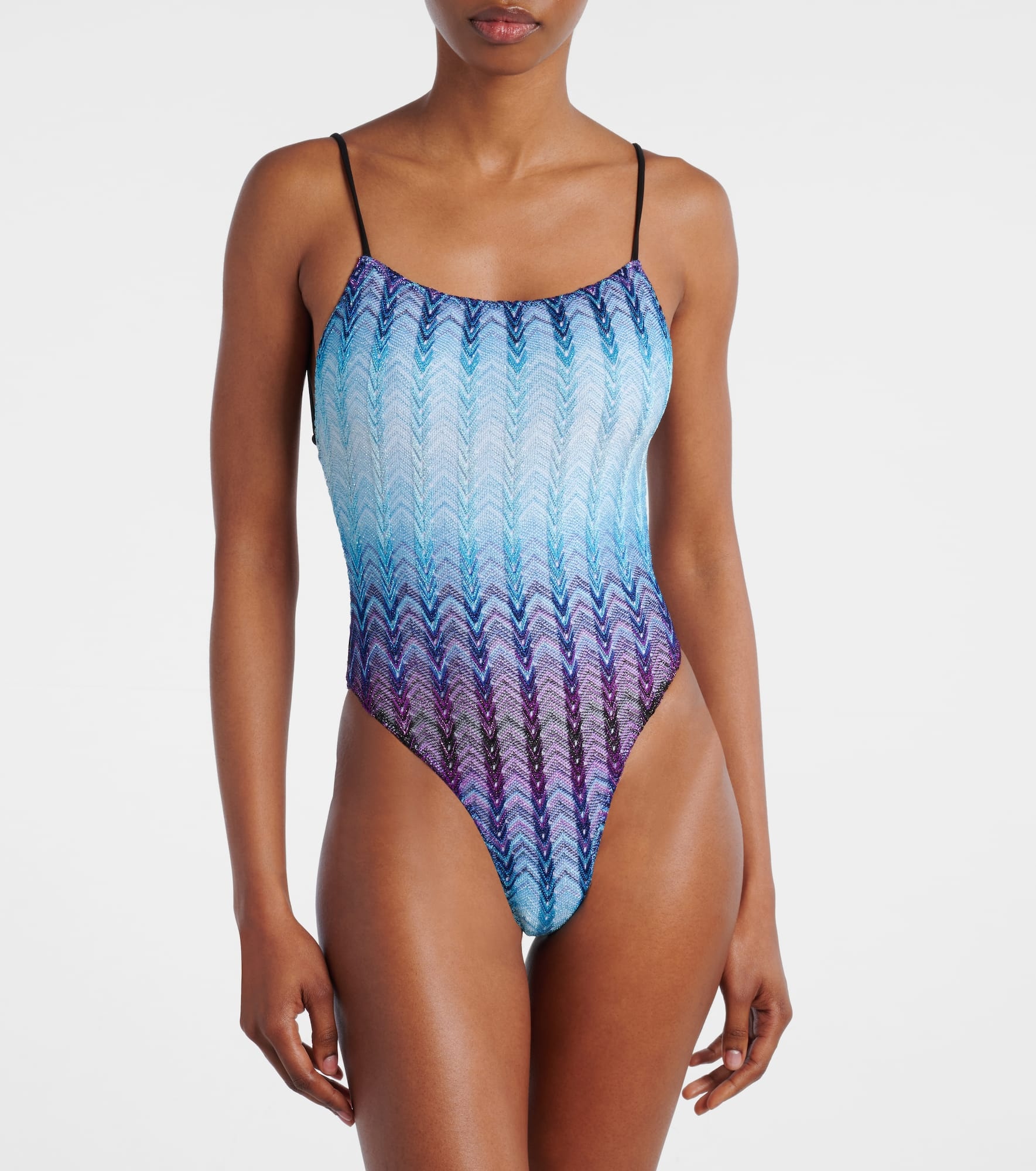 Zig Zag lamé swimsuit - 2