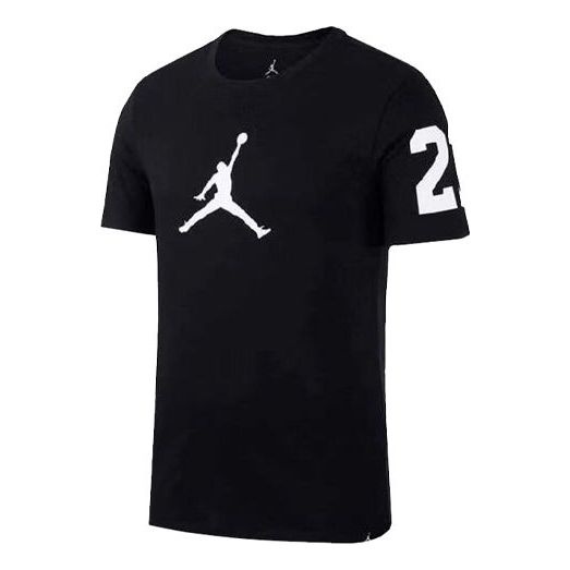Air Jordan 23 Logo Printing Casual Sports Round Neck Short Sleeve Black AV8452-010 - 1