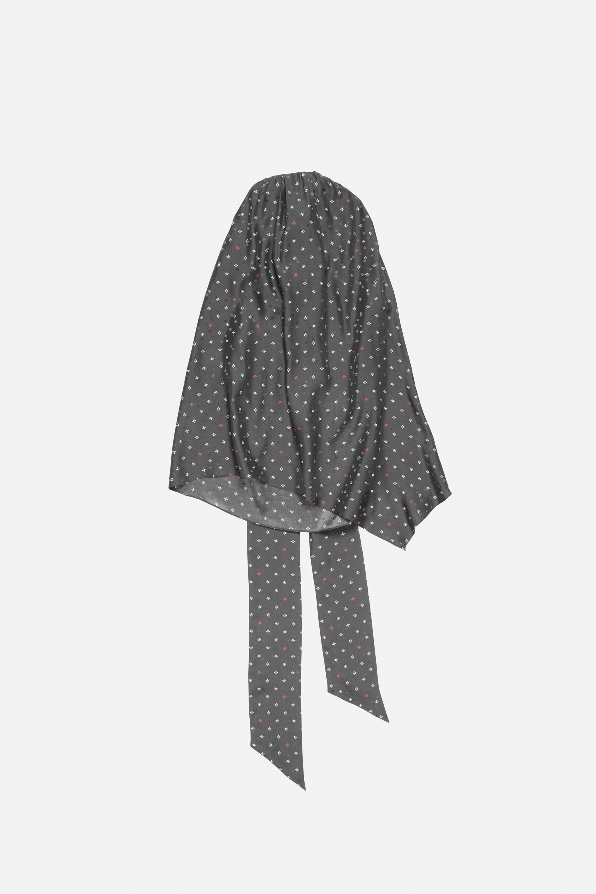 Silk bow blouse - Grey - 6