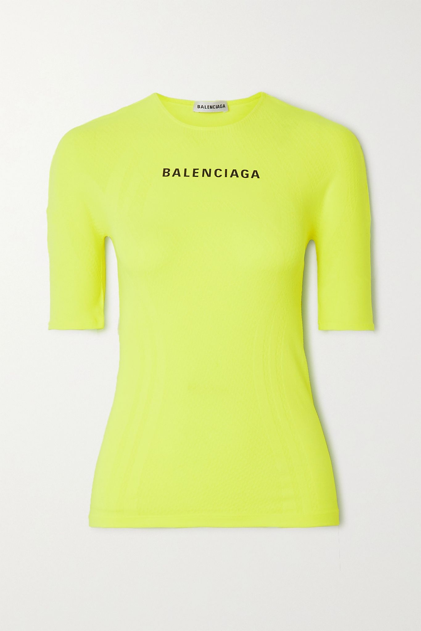 Printed neon stretch-jersey T-shirt - 1