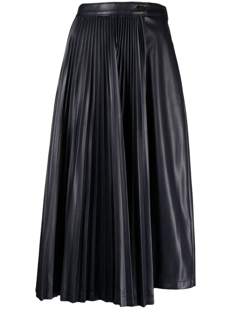 asymmetrical-pleat midi skirt - 1
