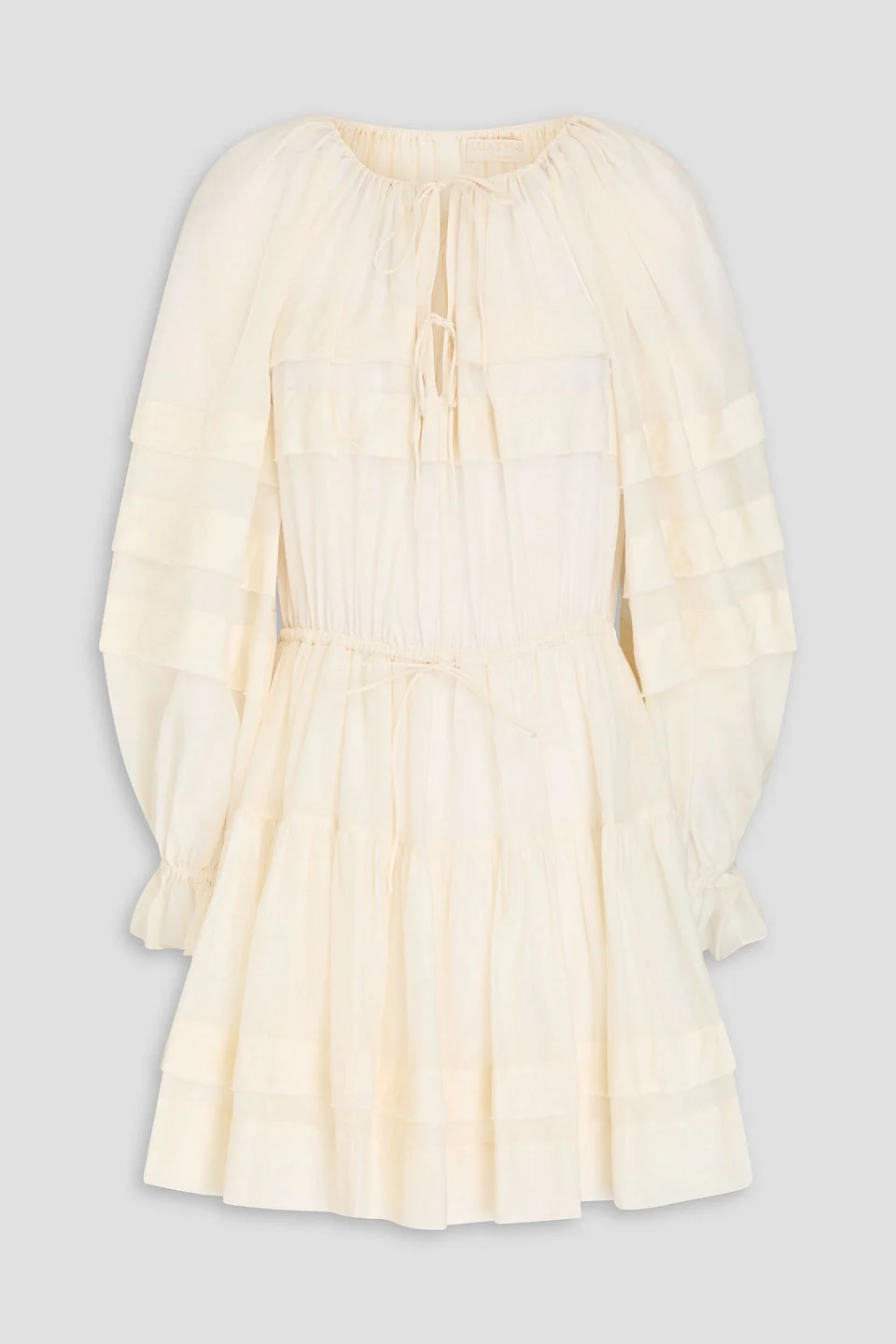 Polly tiered cotton and silk-blend voile mini dress - 1