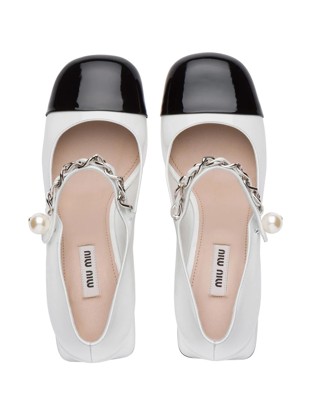 chain pearl strap pumps - 4
