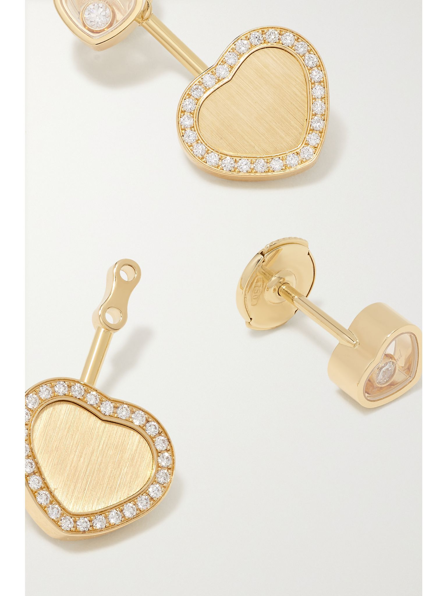 Happy Hearts 18-karat gold diamond earrings Gold - 4