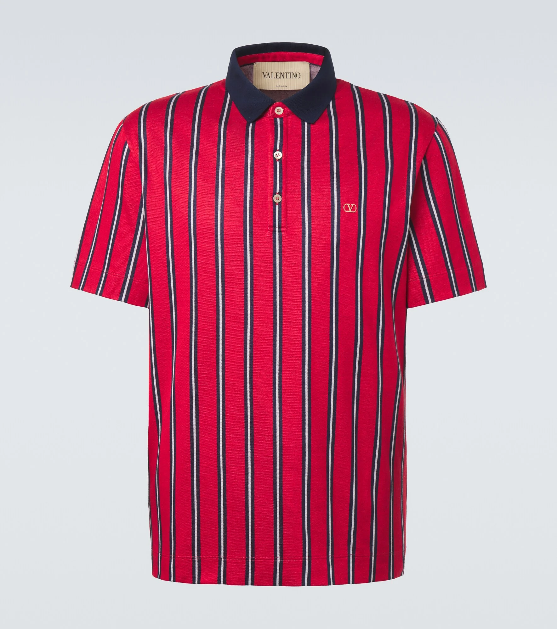 VLogo striped polo shirt - 1
