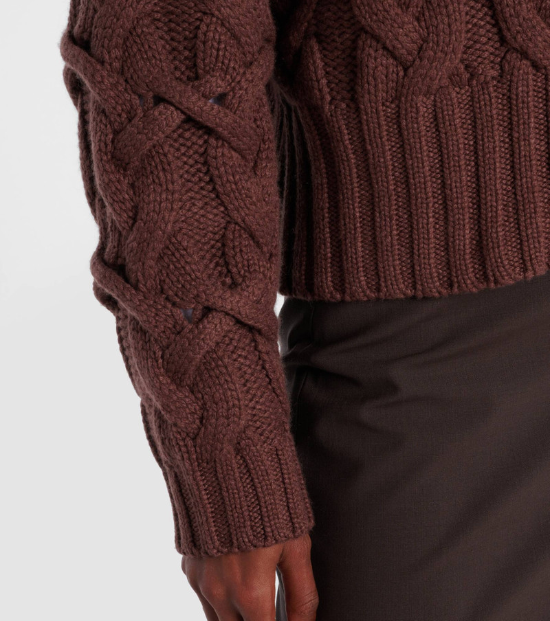 Cable-knit cashmere zip-up cardigan 5