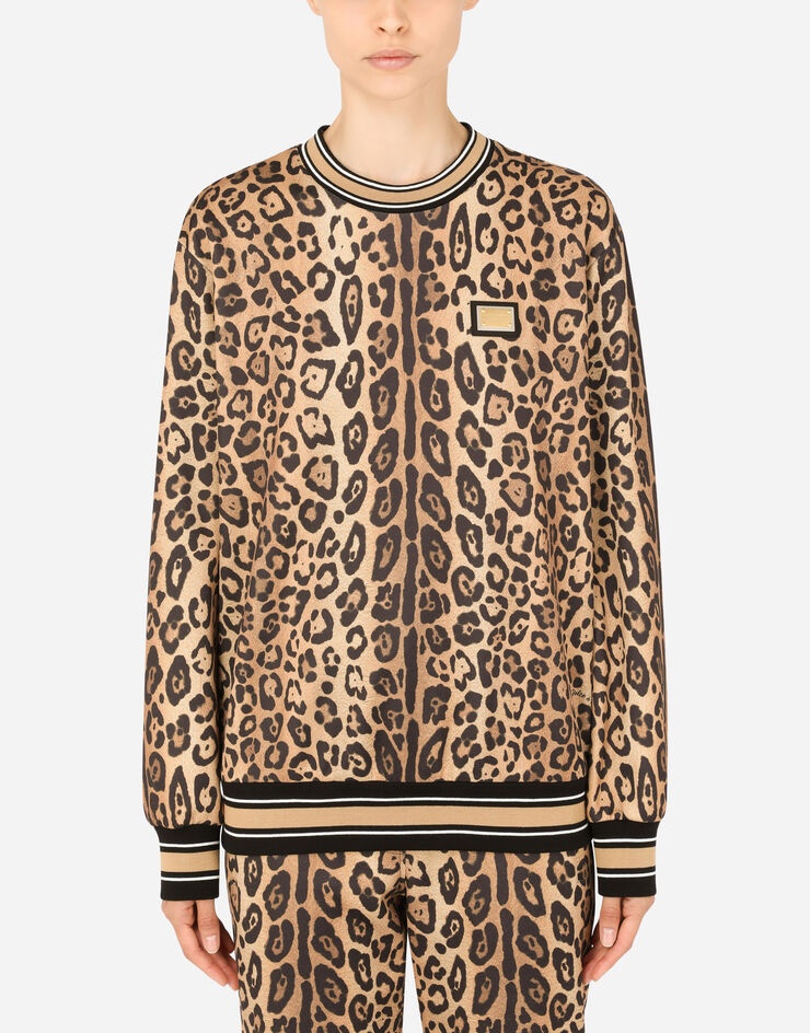 Leopard-print jersey sweatshirt - 1