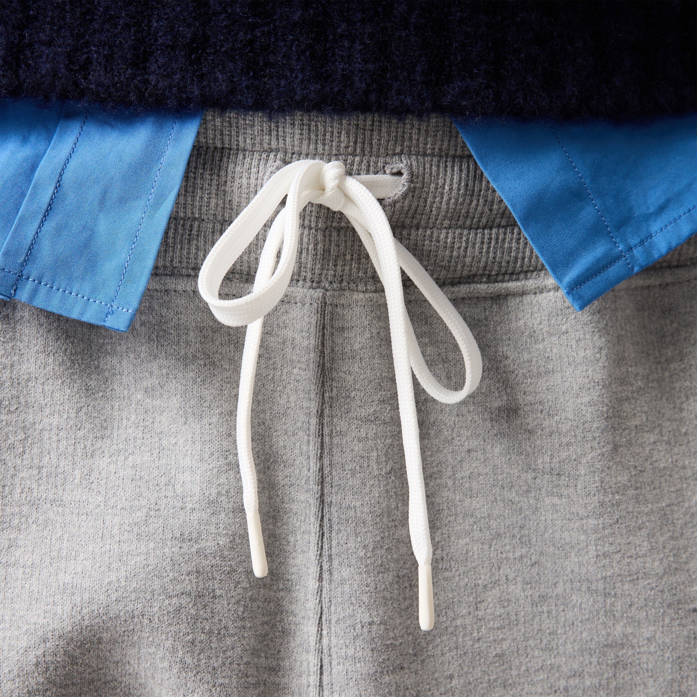 Cotton fleece pants with leather trim - 5