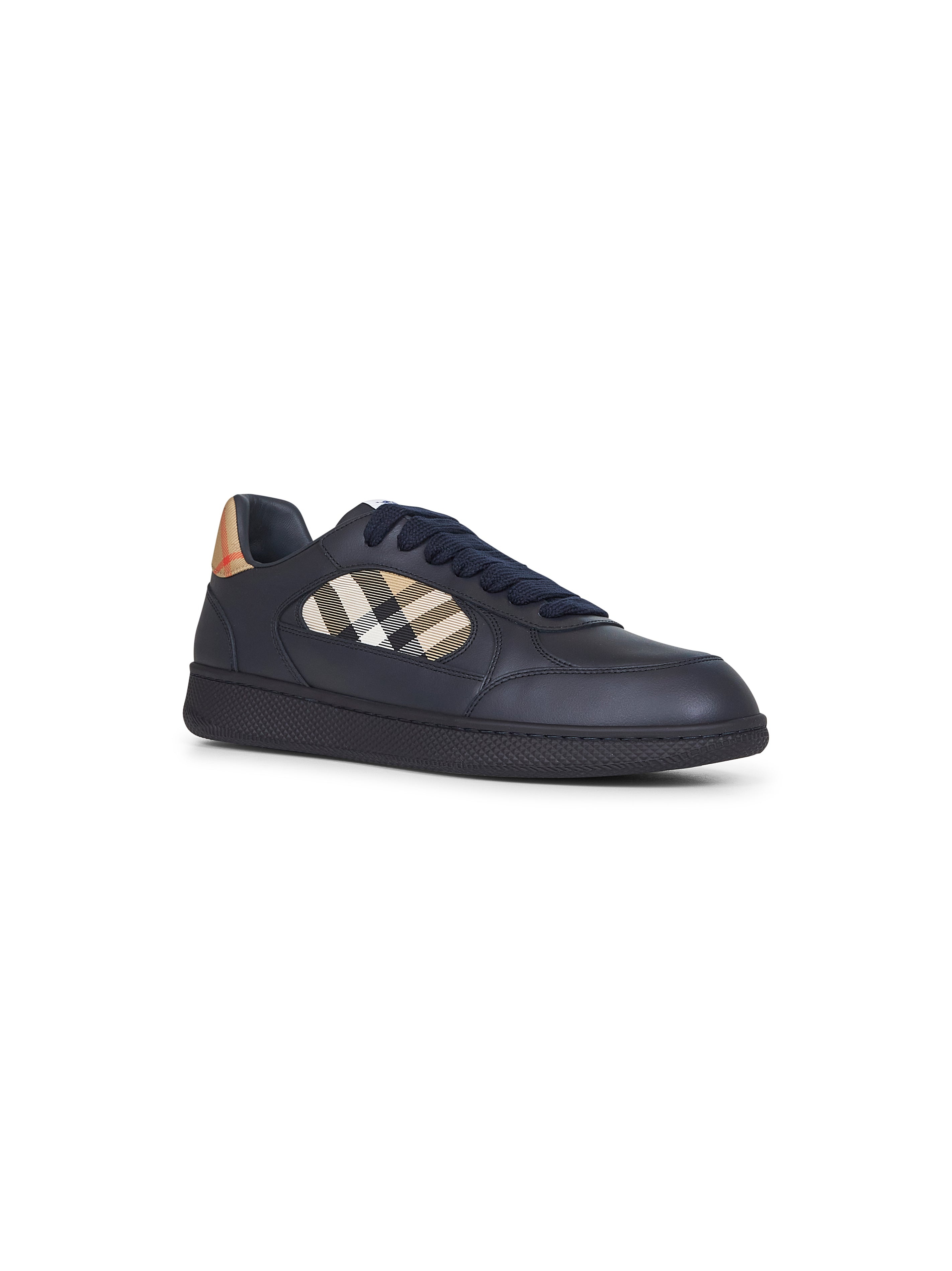 Blue leather and Check Terrace sneakers - 2