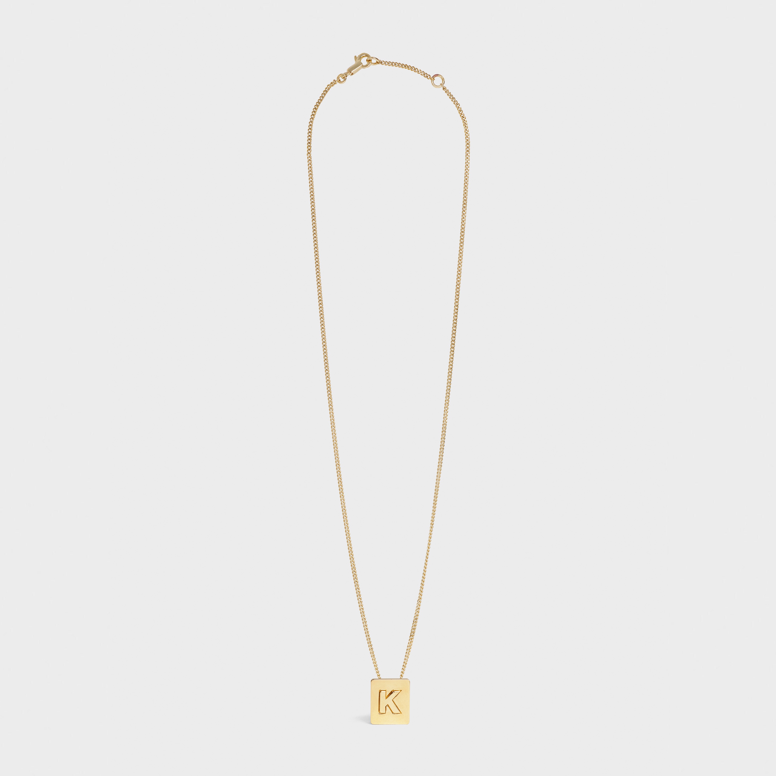 Alphabet K Necklace in Brass with Gold finish - 2