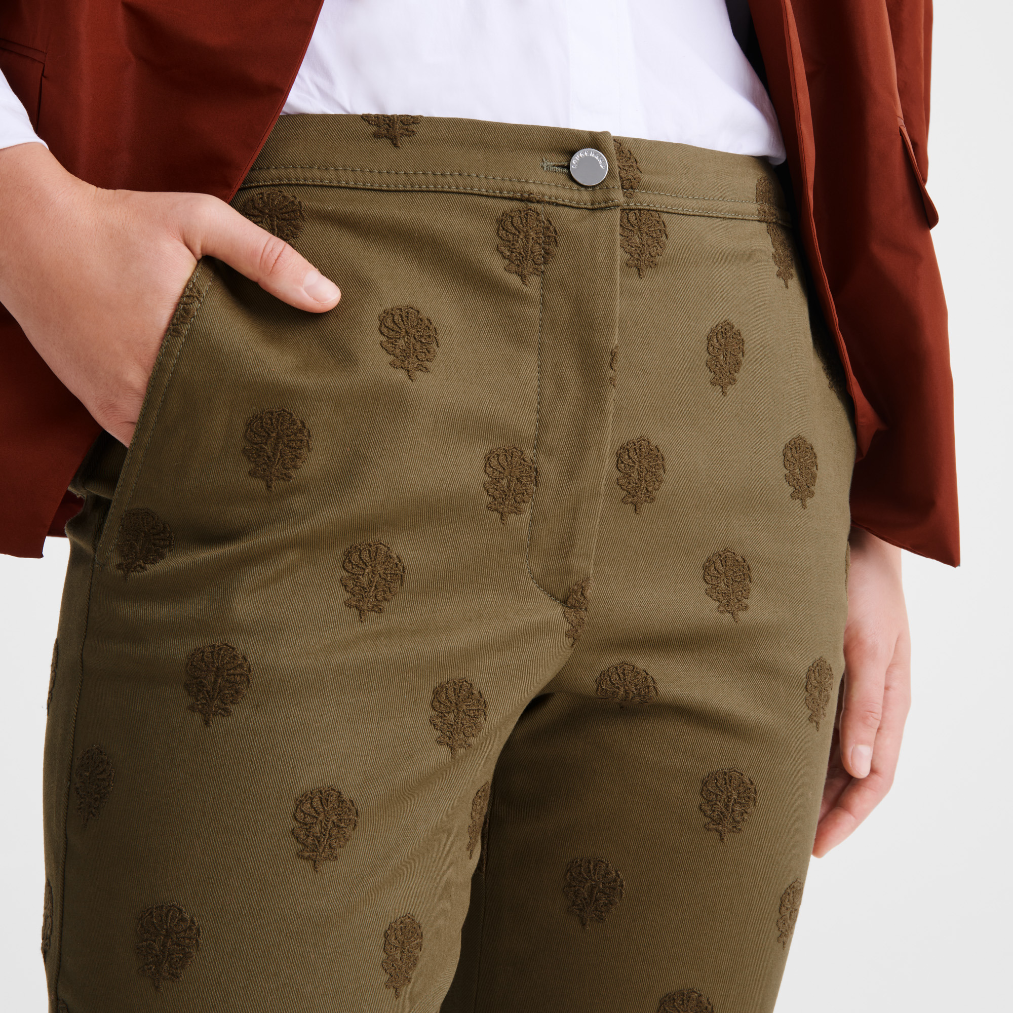 Trousers Artichoke - Embroidered gabardine - 4