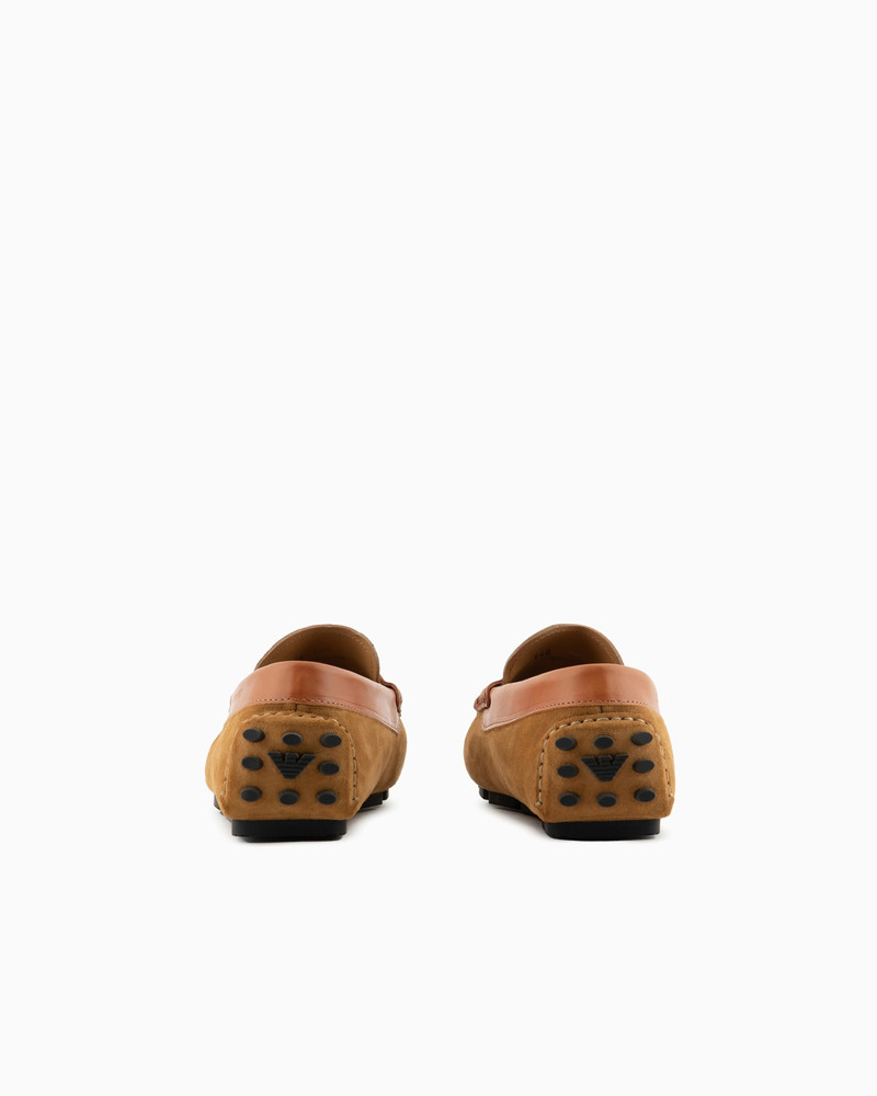 EMPORIO ARMANI Crust leather driving loafers outlook