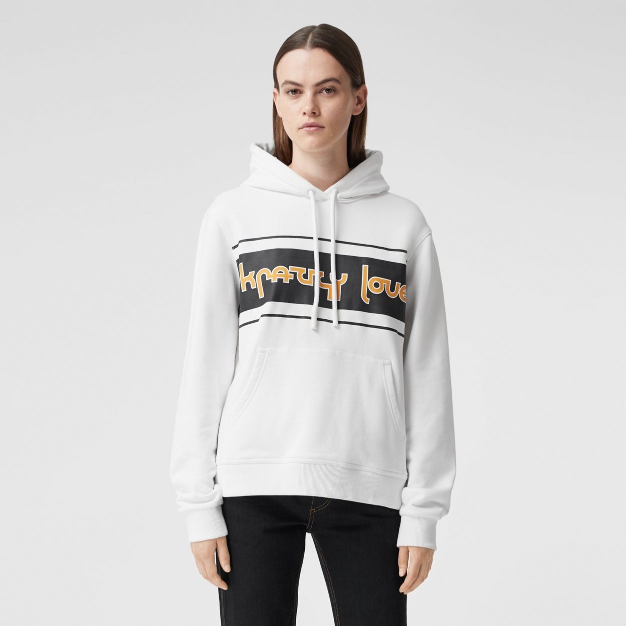 Slogan Print Cotton Oversized Hoodie - 5