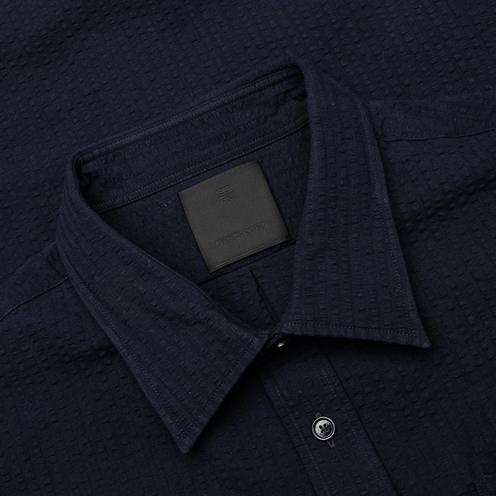 SHORT SLEEVE SHIRT WITH POCKET - NIGHT BLUE - 3