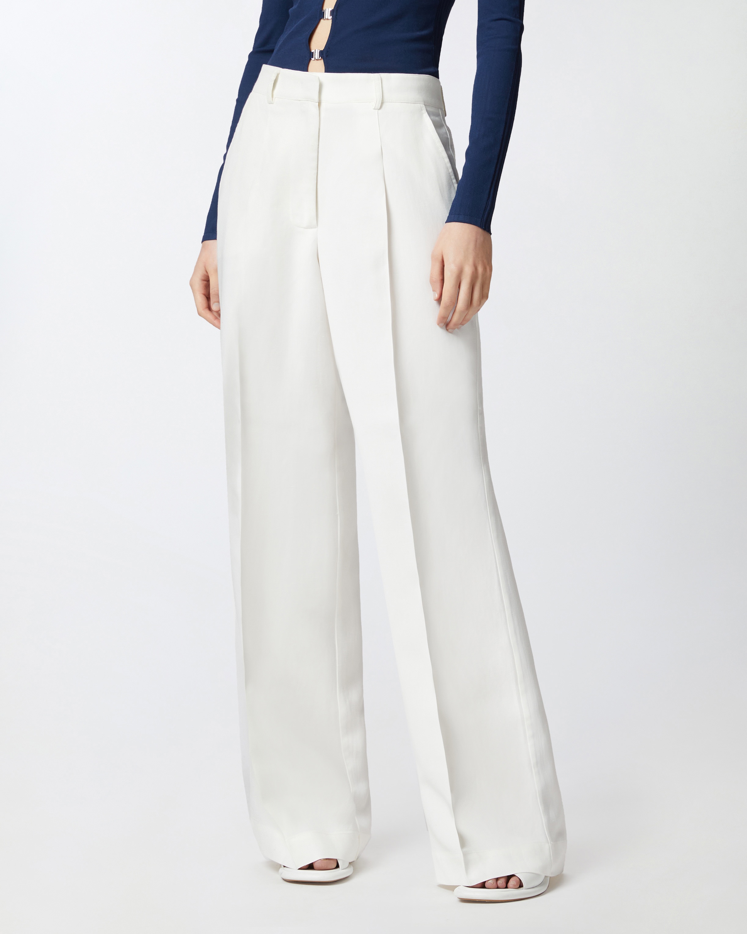 LINEN PALAZZO TROUSERS WITH POCKETS - 3